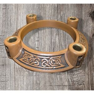 Vintage Celtic Knot Candle Holder Advent Wreath By Abbey Press Irish 12 1/4"